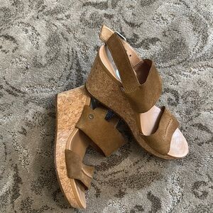 Ugg Brown Suede Wedge Sandals